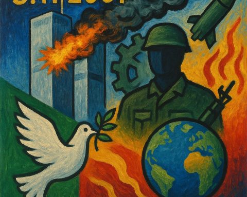 11. september ble en fest for det militærindustrielle kompleks. Illustrasjon med KI, ChatGPT/ Dall-E.