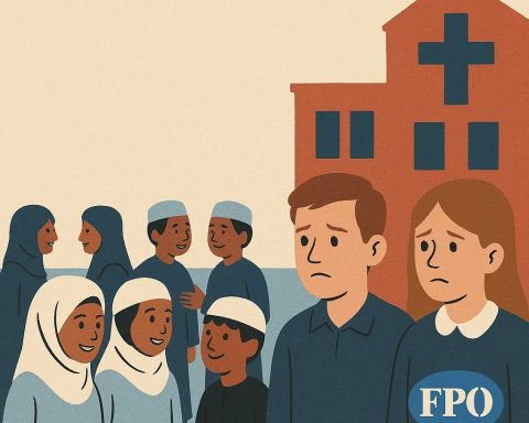 Flere muslimer enn kristne i Wien skoler. Illustrasjon med KI, ChatGPT/ Dall-E.