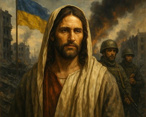 Jesus i Ukraina. Illustrasjonen er laget med ChatGPT/ Dall-E.