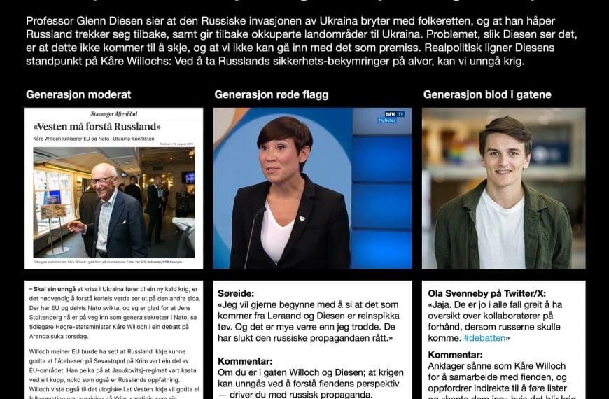 Er to tidligere norske statsministre Kremls løpegutter? Foto fra Kjetil Tveits Substack