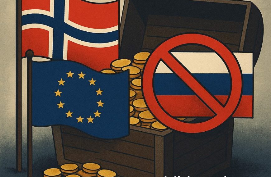 Nei til Norge som garantist for stjålne russiske reserver illustrert med ChatGPT.