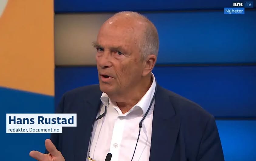 Hans Rustad. Foto fra NRK Debatten via Jarle Aabøs FB.