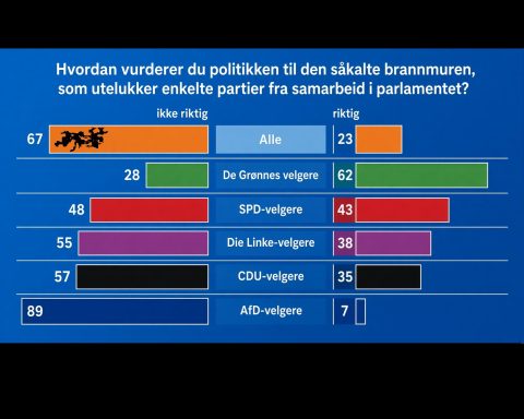 Holdninger til den tyske «brannmuren». Illustrasjon ard.de, oversatt av Politikus.
