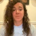 Jødiske Hannah Gann som ville fremstå som en svart palestiner. Foto fra hennes beklagelsesvideo på Instagram.