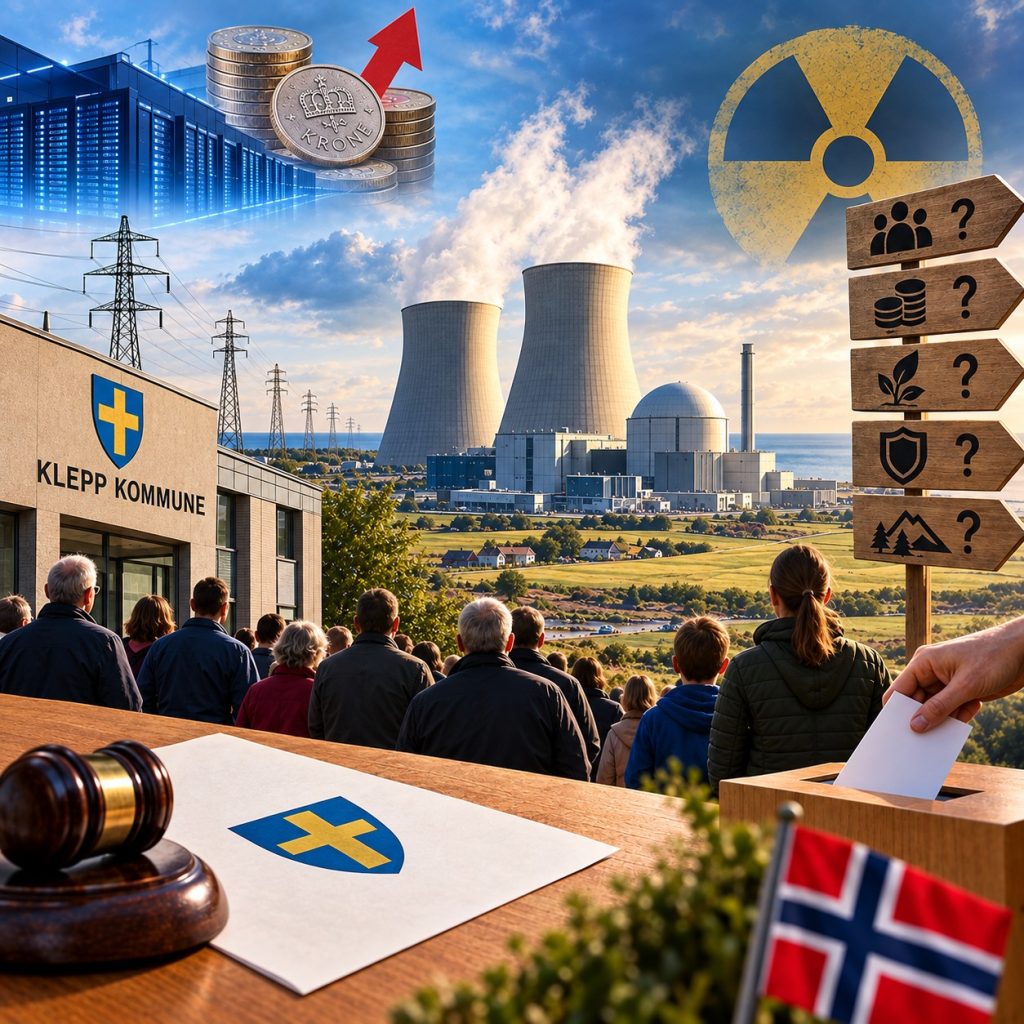 Kjernekraft, kraftbehov og lokaldemokrati i Klepp, illustrert med ChatGPT.